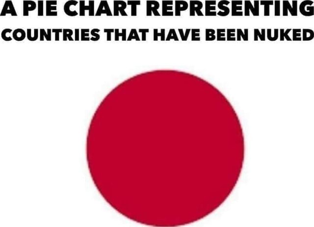 A PIE CHART REPRESENTING COUNTRIES THAT HAVE BEEN NUKED - iFunny