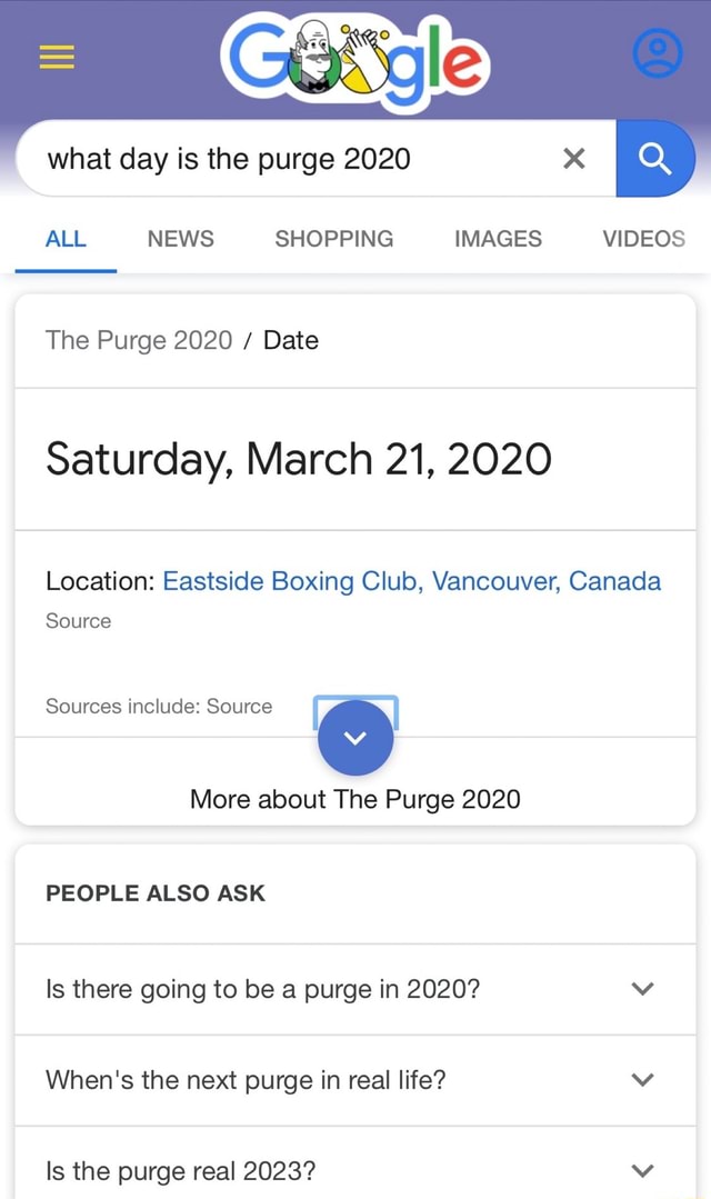 What day is the purge 2020 NO The Purge 2020 Date Saturday, March 21