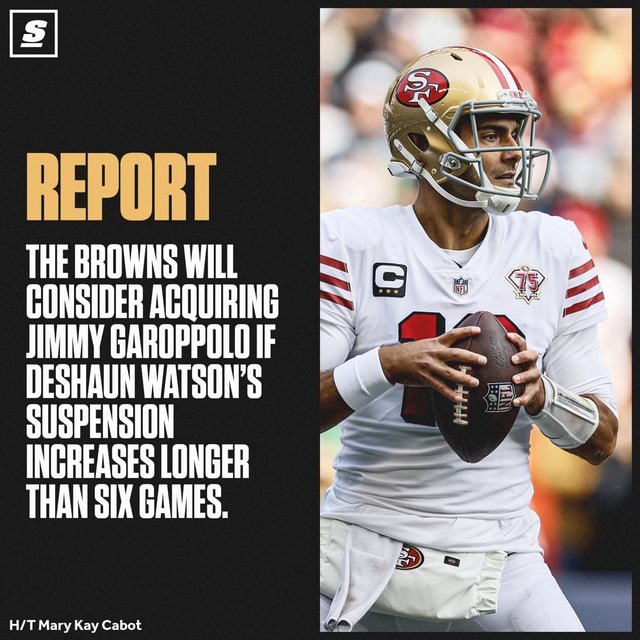 Browns mulling Jimmy Garoppolo trade amid Deshaun Watson suspension