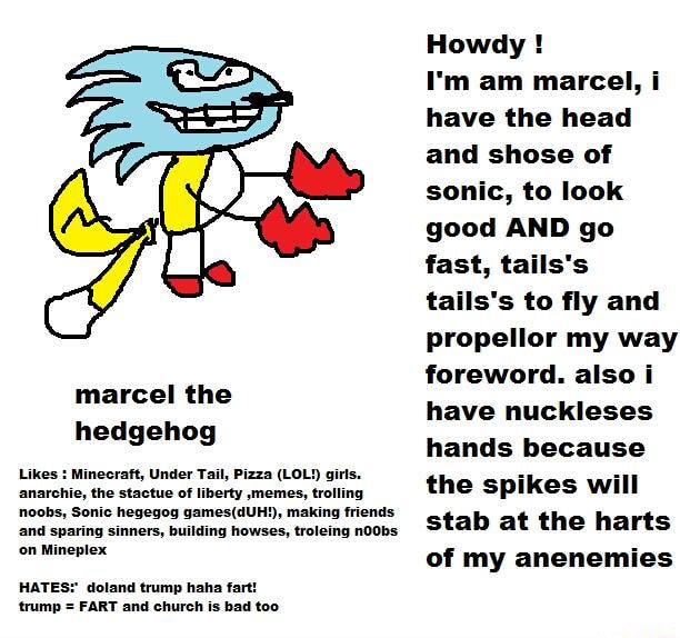 Marcel The Hedgehog Likes Mmemﬂ Under Mlv Mun Lol Girls Aumme The Stactue Of Berry Memes Trollm Mobs Some Hegegog Gamesmum V Makmg Friend An Spam Mmm Building Homes Trulemg Ddb Ou