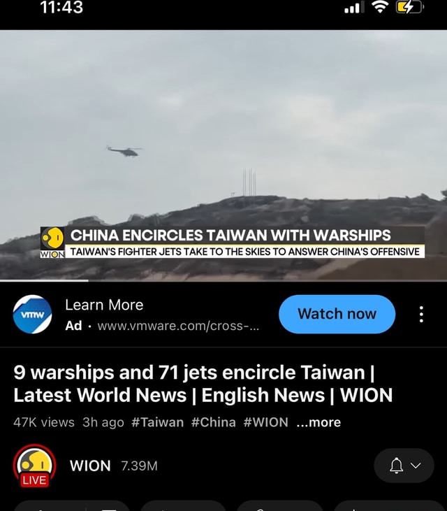 Al CHINA ENCIRCLES TAIWAN WITH WARSHIPS WION, TAIWAN'S FIGHTER JETS ...