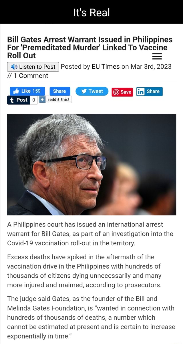 It #39 s Real Bill Gates Arrest Warrant Issued in Philippines For