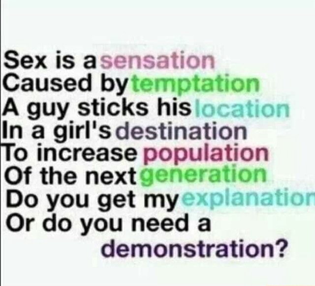 Sex Is Asensation Caused Bytemptation A Guy Sticks His In A Girl