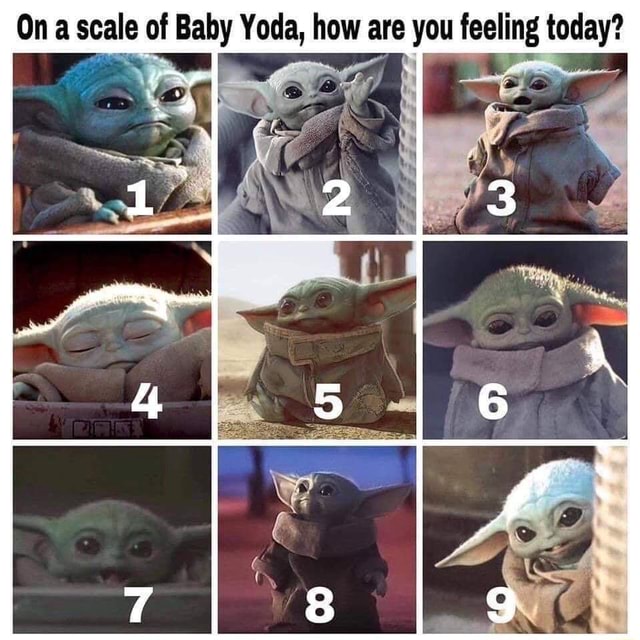 On a scale of Baby Yoda, how are you feeling today? - iFunny