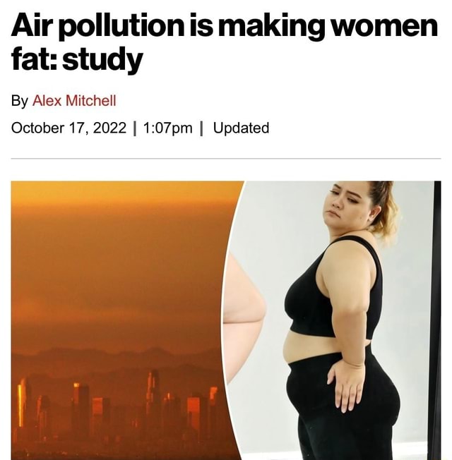 Air pollution is making women fat: study By Alex Mitchell October 17 ...