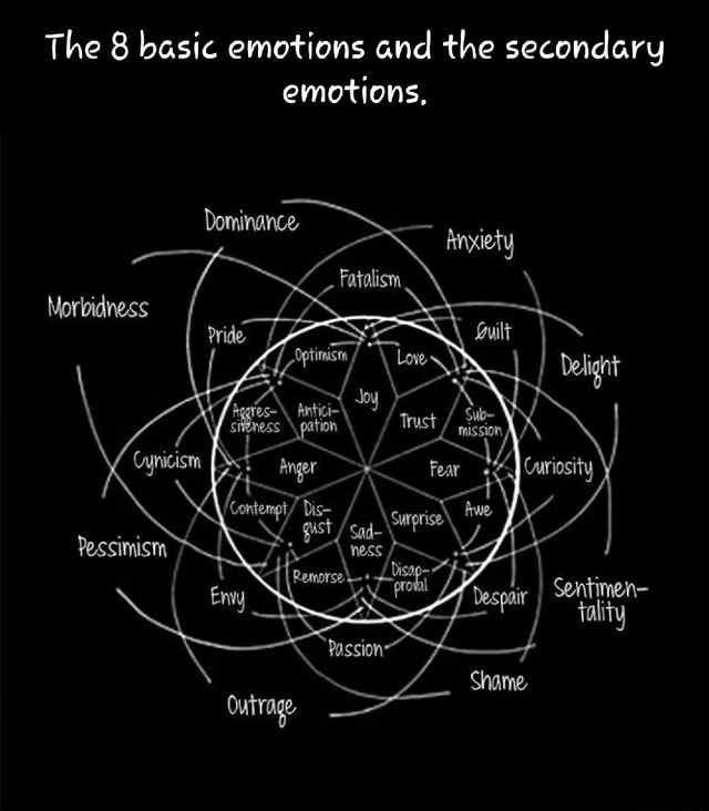 The 8 basic emotions and the secondary emotions, Morbidness ag\ tatic X ...