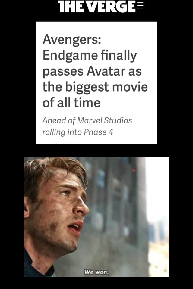 Avengers: Endgame ﬁnally passes Avatar as the biggest movie of all time ...