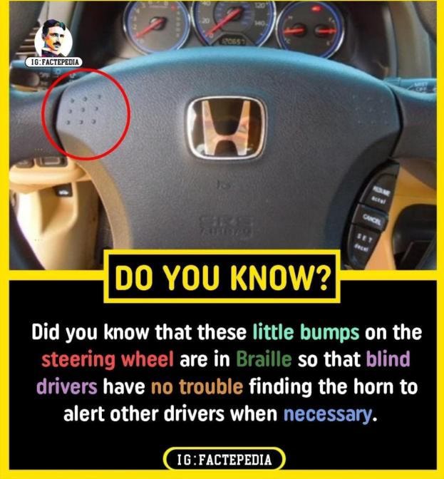 [DO YOU YOU KNOW? Did you know that these little bumps on the steering