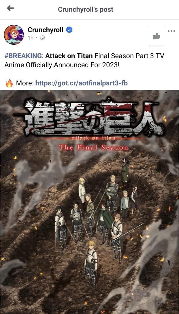 Crunchyrolls Post Crunchyroll Breaking Attack On Titan Final Season