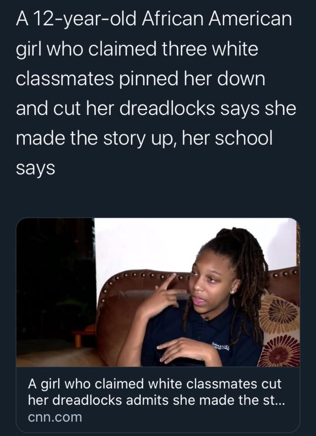 A 12 Year Old African American Girl Who Claimed Three White Classmates