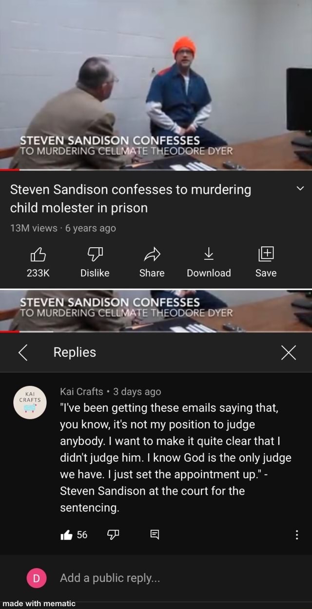 STEVEN SANDISON CON TO MURDERING CELLY ATE THEODORE DYER Steven