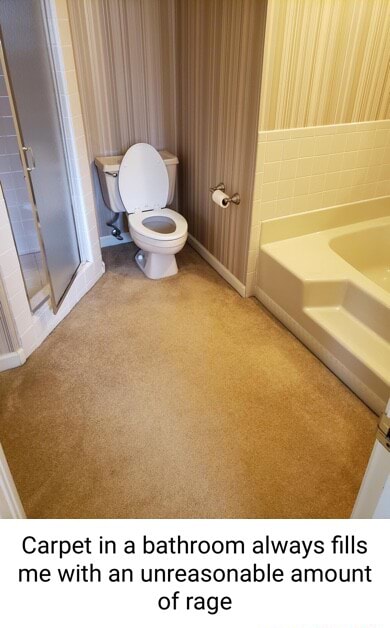 Carpet up the side of the bathtub at my grandma's : r/CrappyDesign