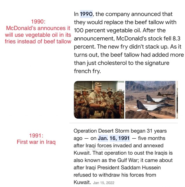 In 1990, the company announced that 1990 they would replace the beef