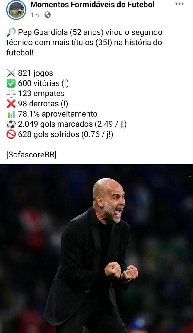 Momentos Formidáveis Do Futebol Pep Guardiola (52 Anos) Virou O Segundo ...