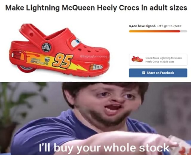 make lightning mcqueen crocs in adult sizes