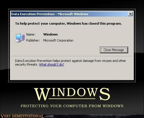 To help protect your computer, Windows has closed this program. Data ...