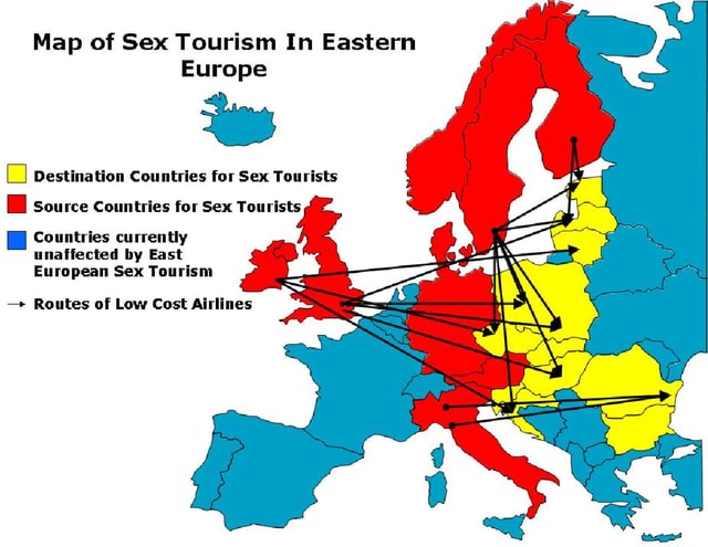 Map of Sex Tourism In Eastern Europe I Destination Countries for Sex Tourists Source Countries