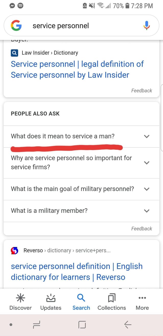 G service personnel O Dictionary Service personnel I legal definition