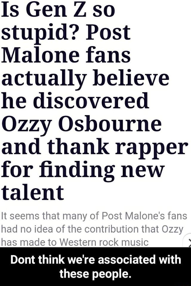 post malone discovered ozzy osbourne