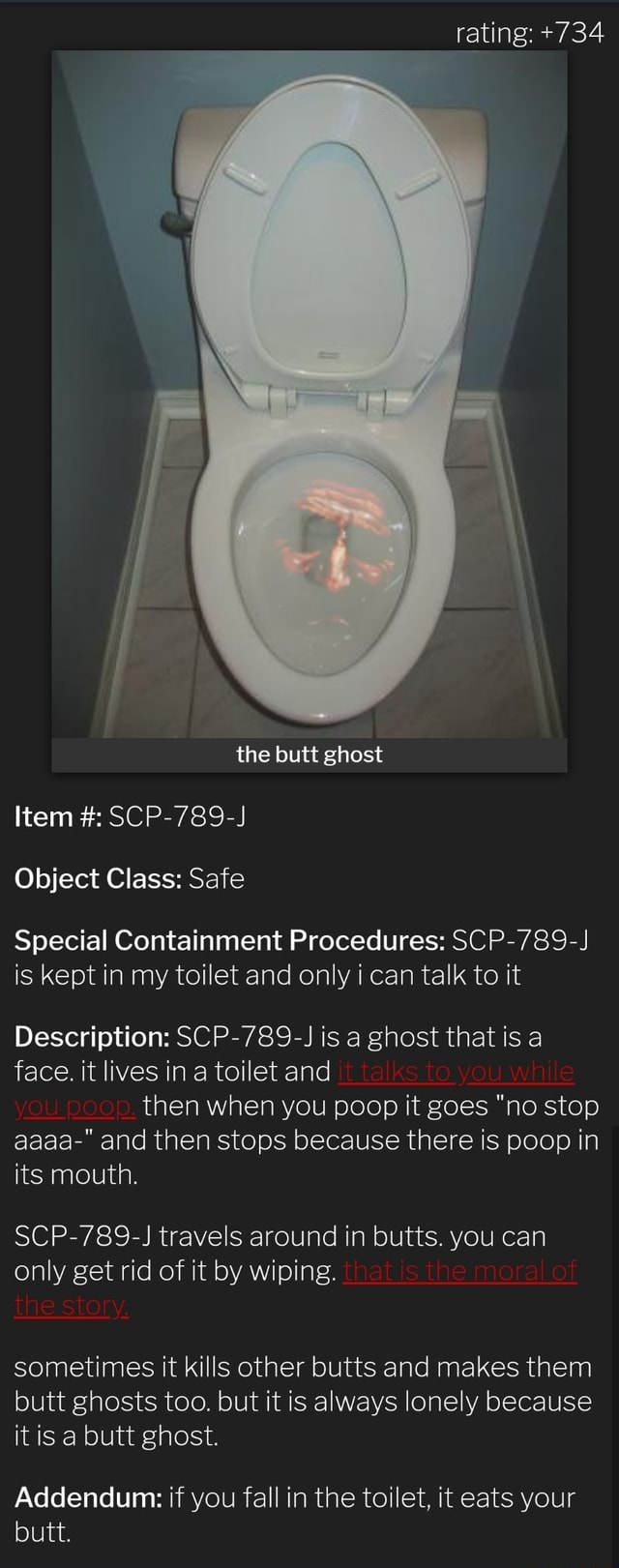 Rating +734 Object Class Safe Special Containment Procedures SCP789