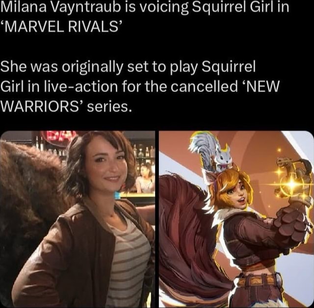 Milana Vayntraub Is voicing Squirrel Girl in 'MARVEL RIVALS' She was ...