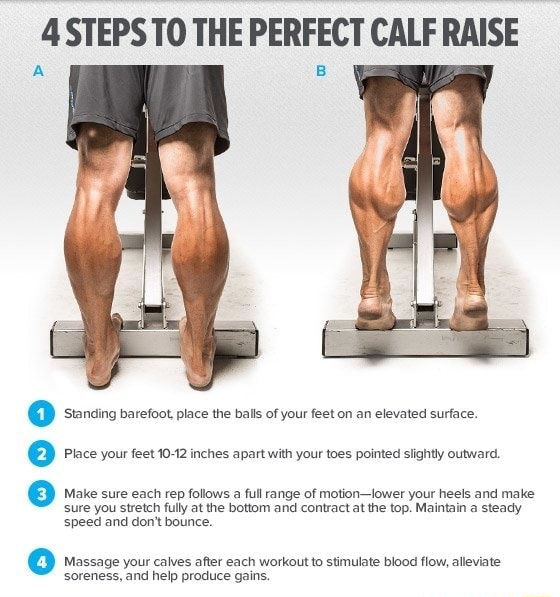 4 Steps To The Perfect Calf Raise 000 Standing Barefoot, Place The 