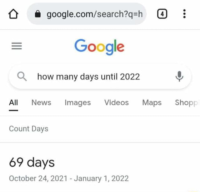 How many days until 2022