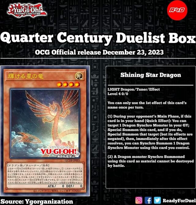 Xui us TRADING CARD GAME' Quarter Century Duelist Box OCG Official