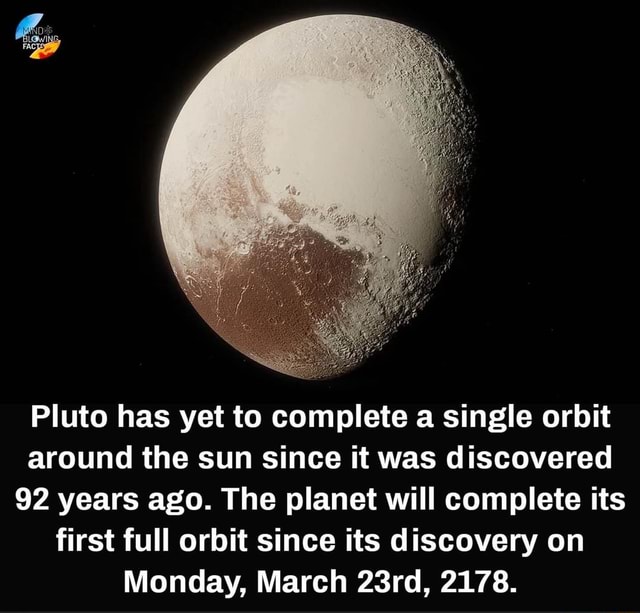 Pluto has yet to complete a single orbit around the sun since it was ...