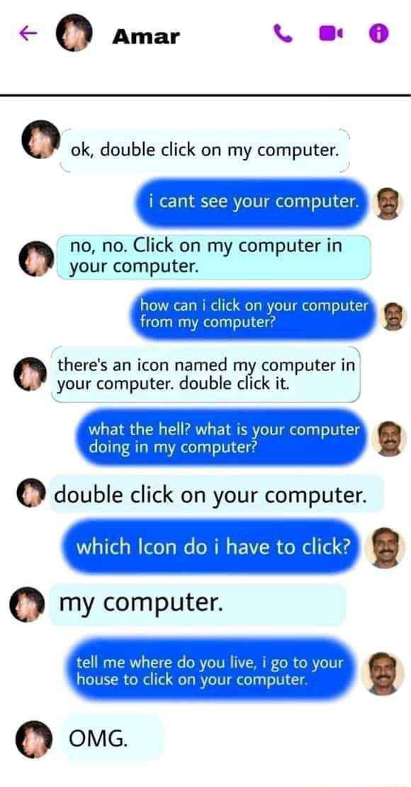 i can't see your PC?????? - ana ok, double click on my computer. cant ...