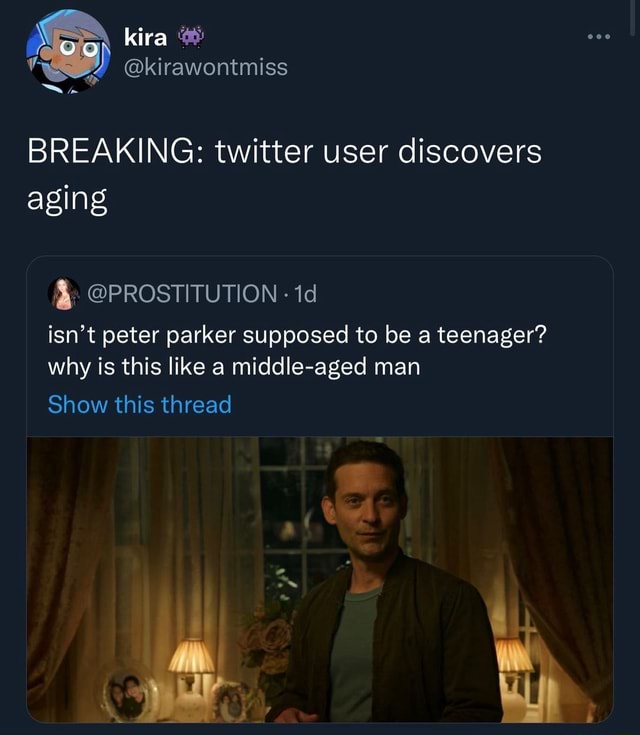 Kira BREAKING: twitter user discovers aging @PROSTITUTION isn't peter ...