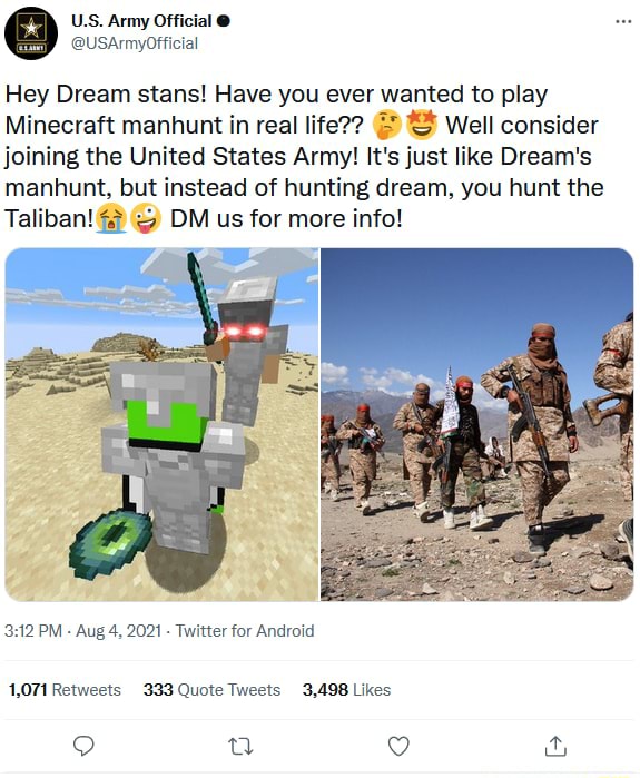 Us Army Dream Tweet Army Military