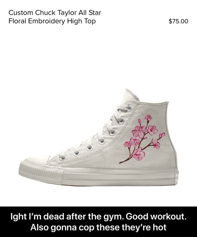 custom floral embroidered chuck taylor all star by you