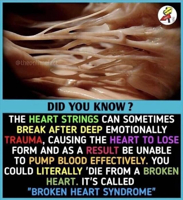 DID YOU KNOW ? THE HEART STRINGS CAN SOMETIMES BREAK AFTER DEEP