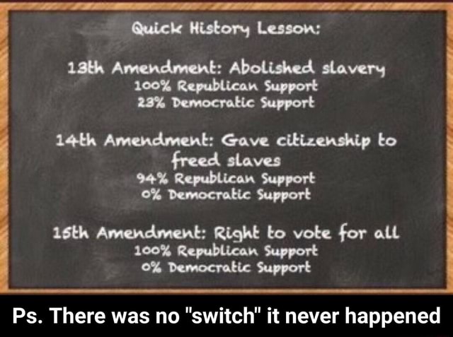 Quick History Lesson: I 13th Amendment: Abolished slavery 100% ...