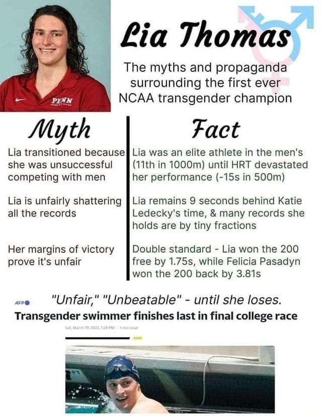Lia Thomas The myths and propaganda surrounding the first ever NCAA