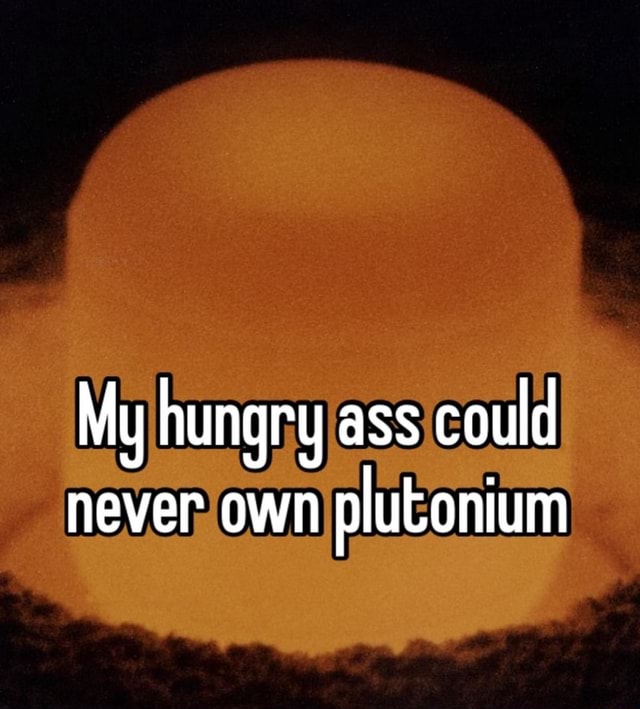 My Hungry Ass Could Never Own Plutonium Ifunny