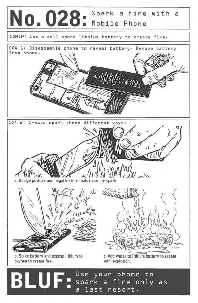 Spark a Fire with a No. 028: Mobile Spark Phone Fire with CONOP: Use a