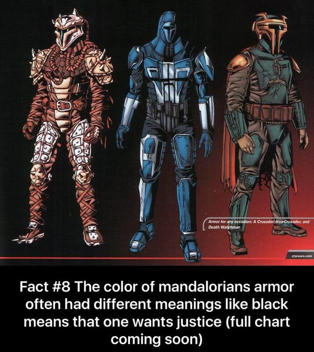 Fact 8 The color of mandalorians armor often had different meanings