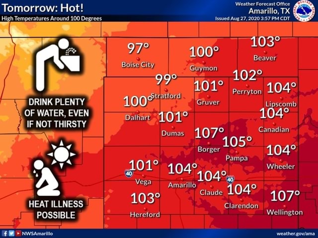 hot weather tomorrow