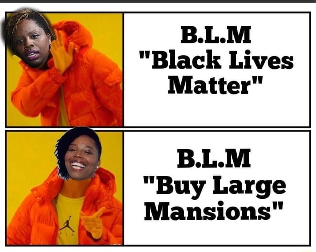 B.L.M "Black Lives Matter" B.L.M "Buy Large Mansions" - )