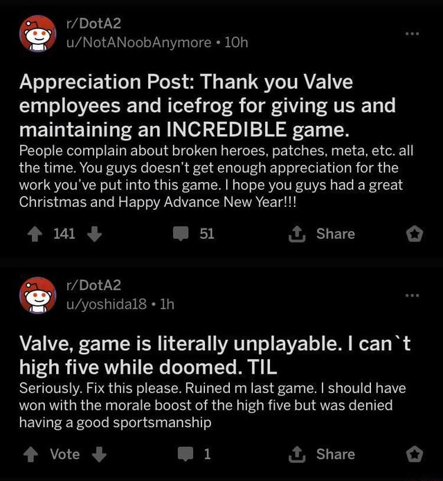 Appreciation Post Thank you Valve employees and icefrog for giving us