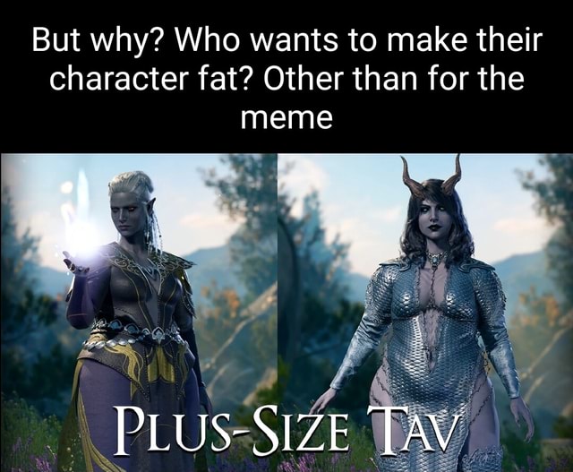 But why? Who wants to make their character fat? Other than for the meme ...