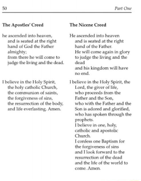 50 Part One The Apostles' Creed The Nicene Creed He Ascended Into 