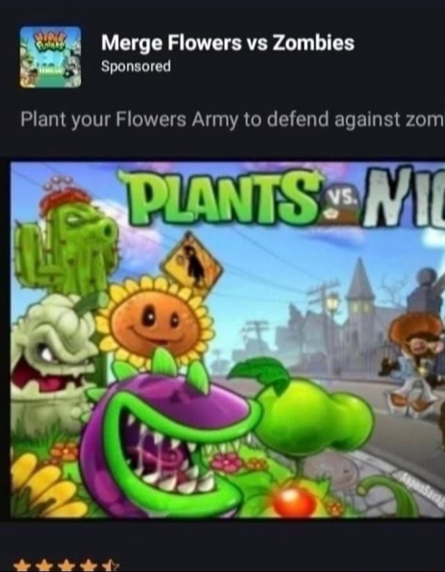 Merge Flowers vs Zombies Sponsored es A Plant your Flowers Army to
