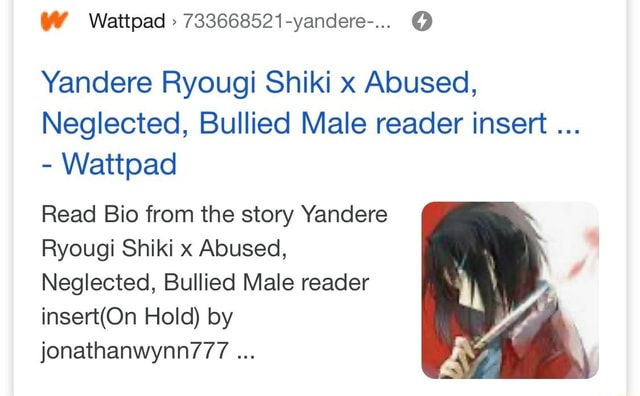 W Wattpad 733668521 yandere Yandere Ryougi Shiki X Abused 