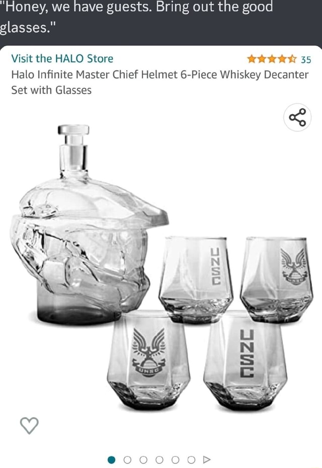 Halo Infinite Master Chief Helmet Decanter Set