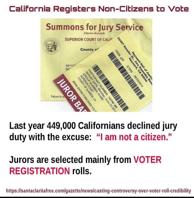 Register to vote jury duty