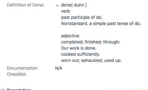 Definition of Done v_done[ duhn] verb past participle of do ...