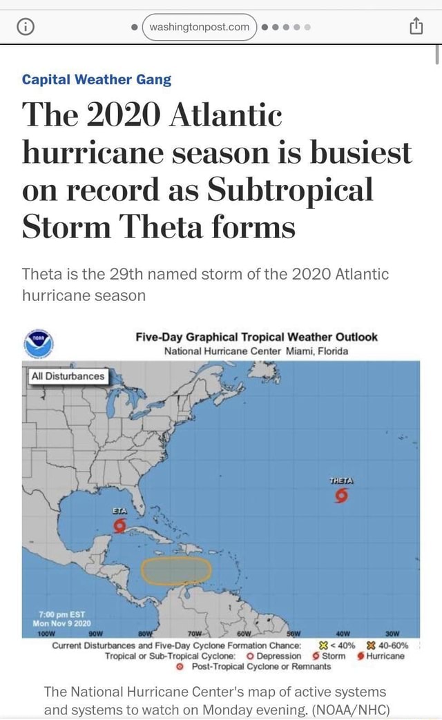 Capital Weather Gang The 2020 Atlantic hurricane season is busiest on ...